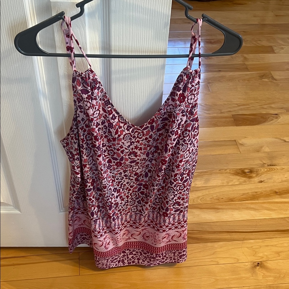 CAbi Pink and Red Floral Camisole